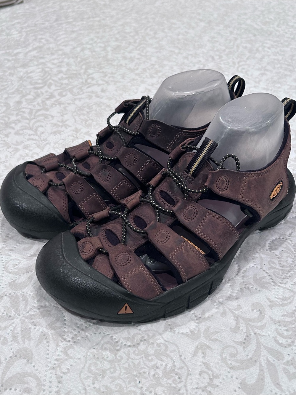 KEEN Newport Leather Waterproof Hiking Sport Sandals Brown Toe Guard Men’s US 10